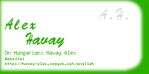alex havay business card
